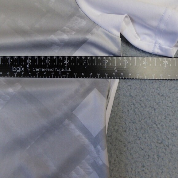 PGA Tour Shirt  Men's Large White Gray Pro Series Polo Short Sleeve Athletic Fit - Picture 6 of 10